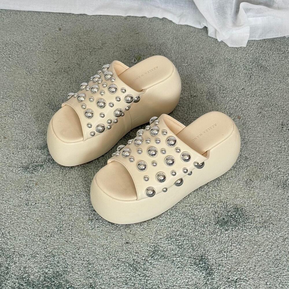 ✿ studded chunky platform slides ✿